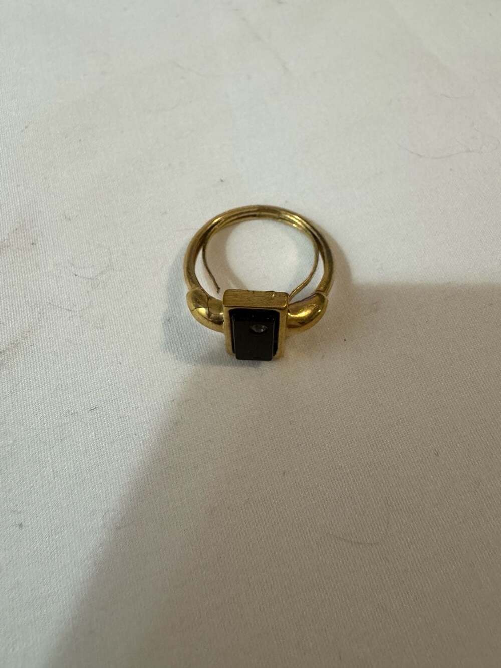 Vintage Avon Delmonico Ring Black Onyx Gold by LovingCupVintageKM